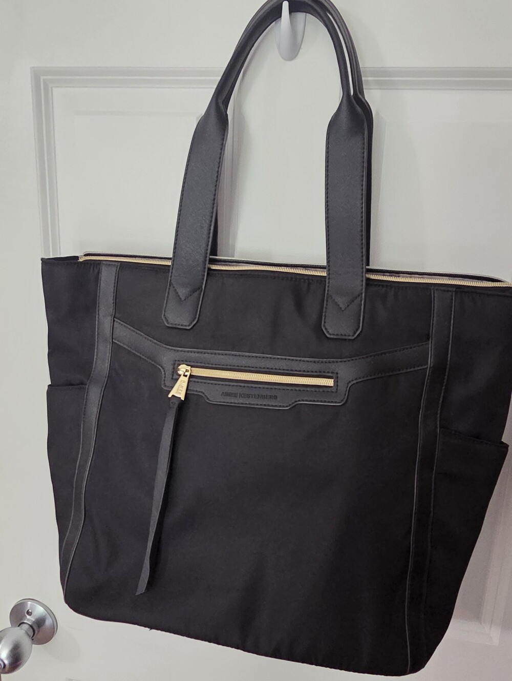 Aimee Kestenberg Sicily BLK Nylon Travel 'Tote Shoulder Bag Rose Gold Hardware